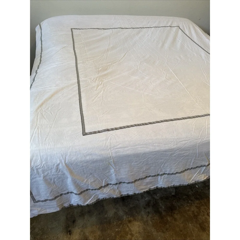 Hotel Collection Duvet Cover Full‎ Queen White Cotton Luxury Minimalist Bedding